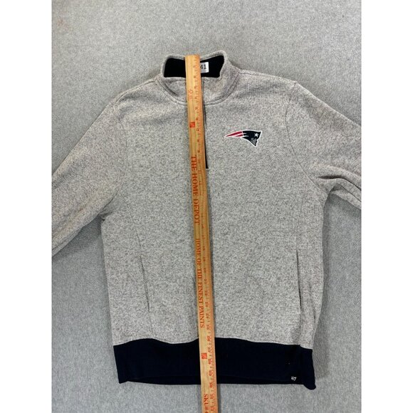 New‎ England Patriots '47 Half Zip Pullover Sweater (Men's Medium) Gray - Picture 10 of 12